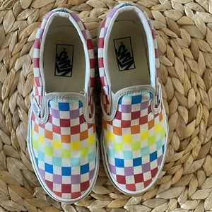 Rainbowcheck Vans- worn less than 5x